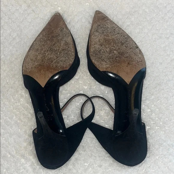 Tabitha Simmons Heels Allie Mule Black Suede Heels Closed Toe Size 40.5 US 10.5 - Picture 7 of 9